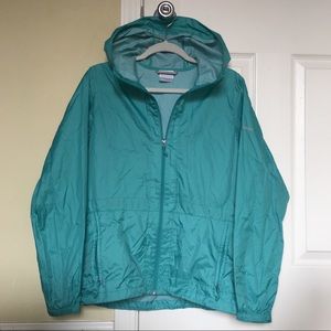 TEAL BLUE GREEN LIGHT RAINCOAT WINDBREAKER